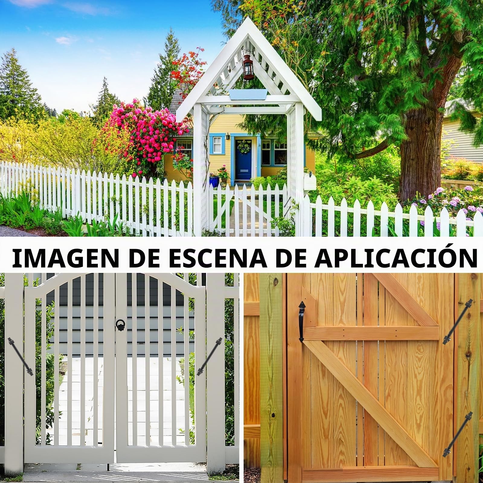 2 Piezas Cierrapuertas, 36 cm Cierrapuertas Muelle Puerta Cierra Puertas Automática Retenedor Puerta Muelle Cierrapuertas Bisagra Para Puerta De Jardín Para Puertas Domésticas Y Vallas