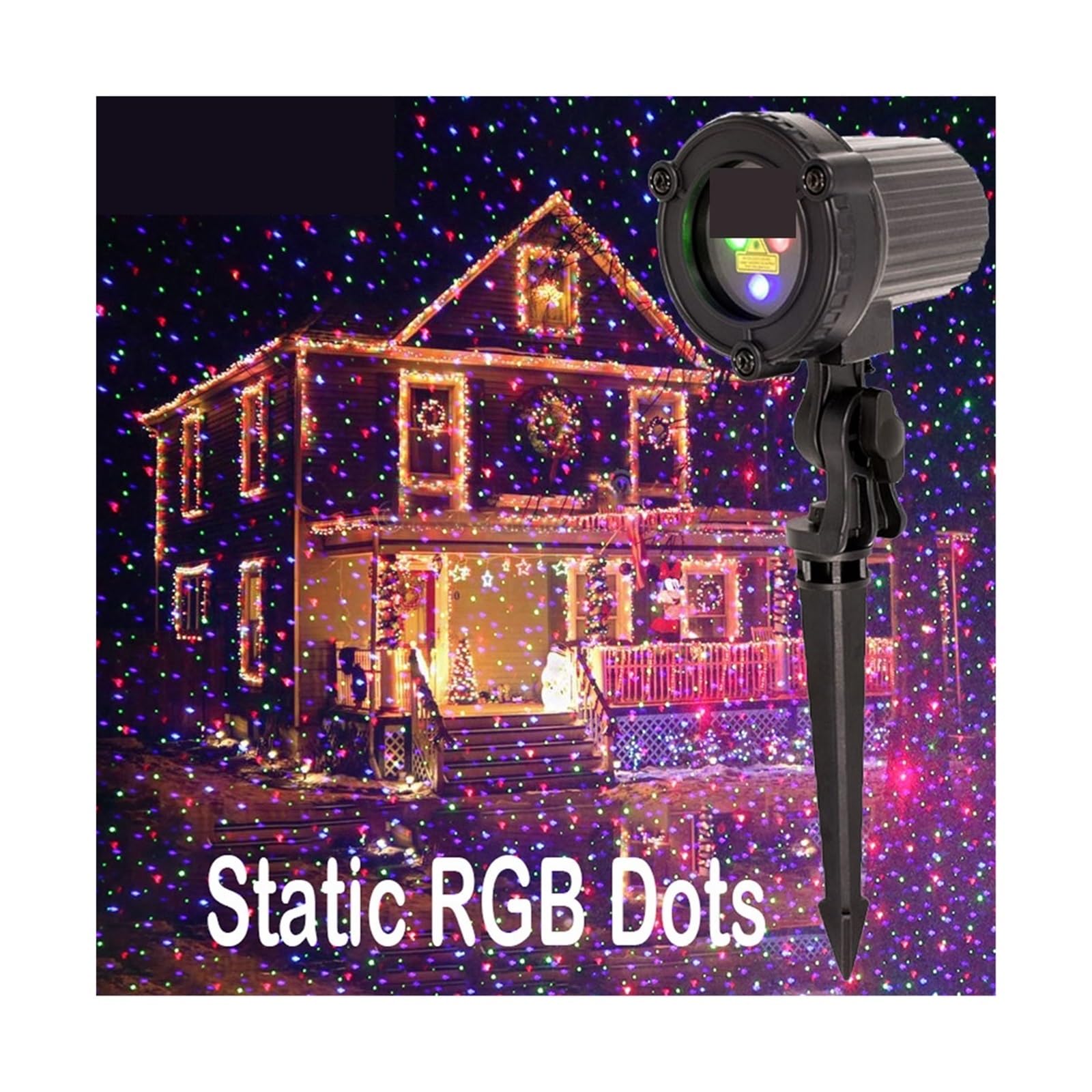 Projektor Weihnachten, Außenleuchten Weihnachtsprojektor Neujahr Straßengarten Dekor for Haus Hof Haus Urlaub statische Punkte(Static RG Dots-01)