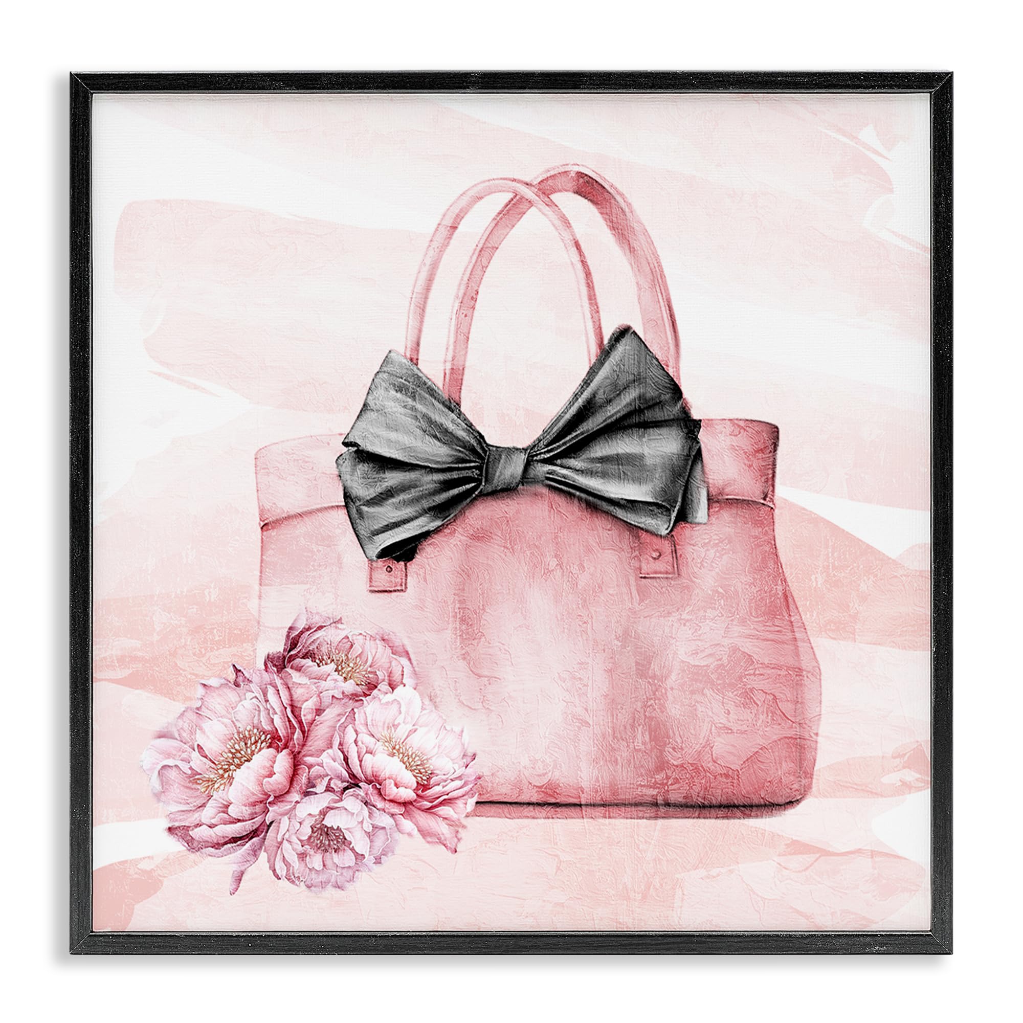 Stupell Industries 'Glam Time Handbag', Framed Giclee Art, Black, 17 x 17 Inches, Easy to Hang and Sturdy, Made in USA, by Kim Allen