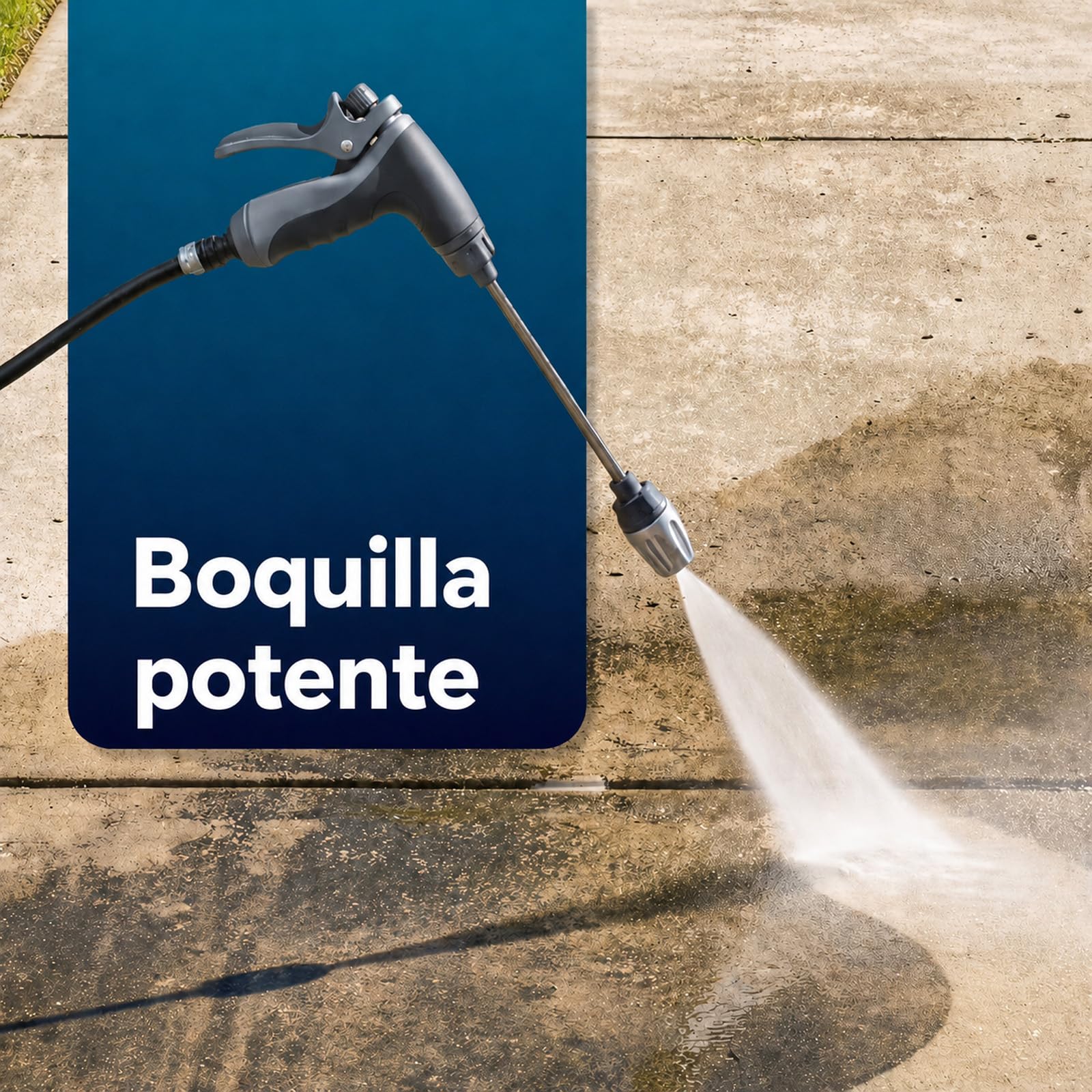 Jetterix Boquilla de Alta Presión para Manguera de Jardín, Pistola de Agua a Presión sin Electricidad, Pulverizador Ajustable para Coche, Terraza, Patio, Suelo, Valla y Limpieza Exterior (1 Pack)