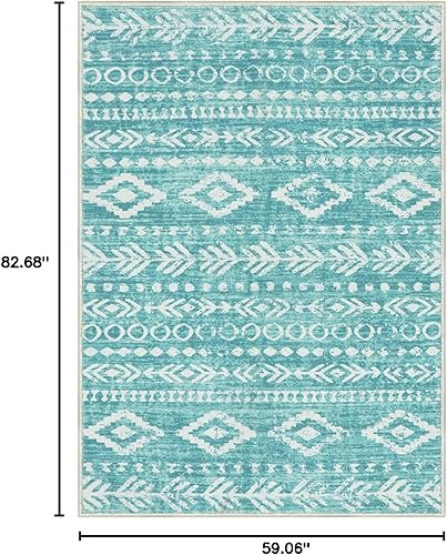 Miniatura 264 de Lahome Alfombras de cocina antideslizantes, lavables para entrada, estilo bohemio, blanco y negro, 2 x 3, alfombra de baño ultrafina con estampado