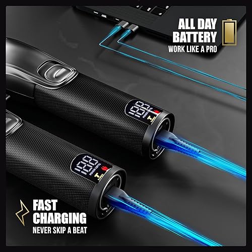 Miniatura 6 de NOVAH Grooming Recortadora de pelo profesional para hombres, recortadora de peluquería inalámbrica en T para barberos