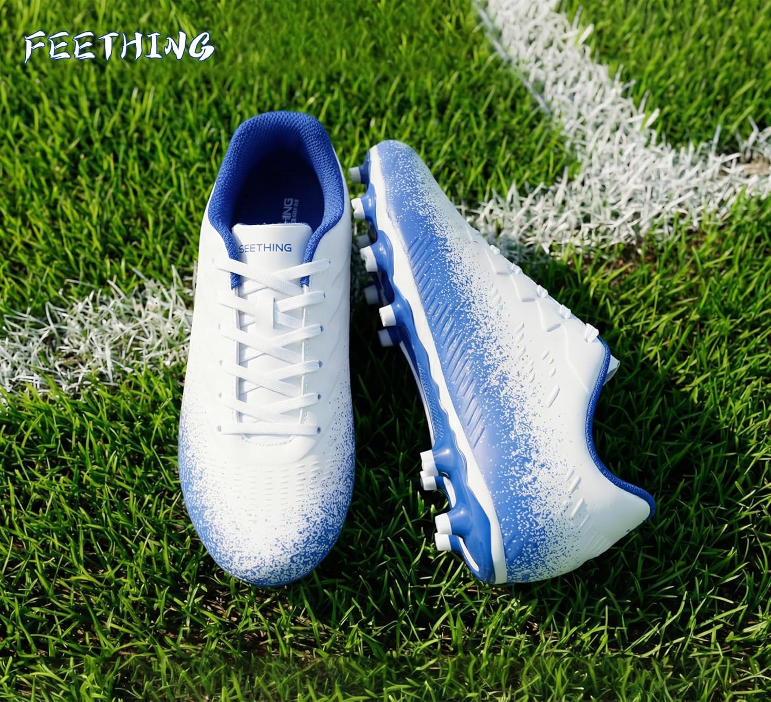 Unsix Adult Soccer Cleats for Men Women Lightweight Breathable Football Shoes with FG Studs Enhanced Traction for Firm Ground