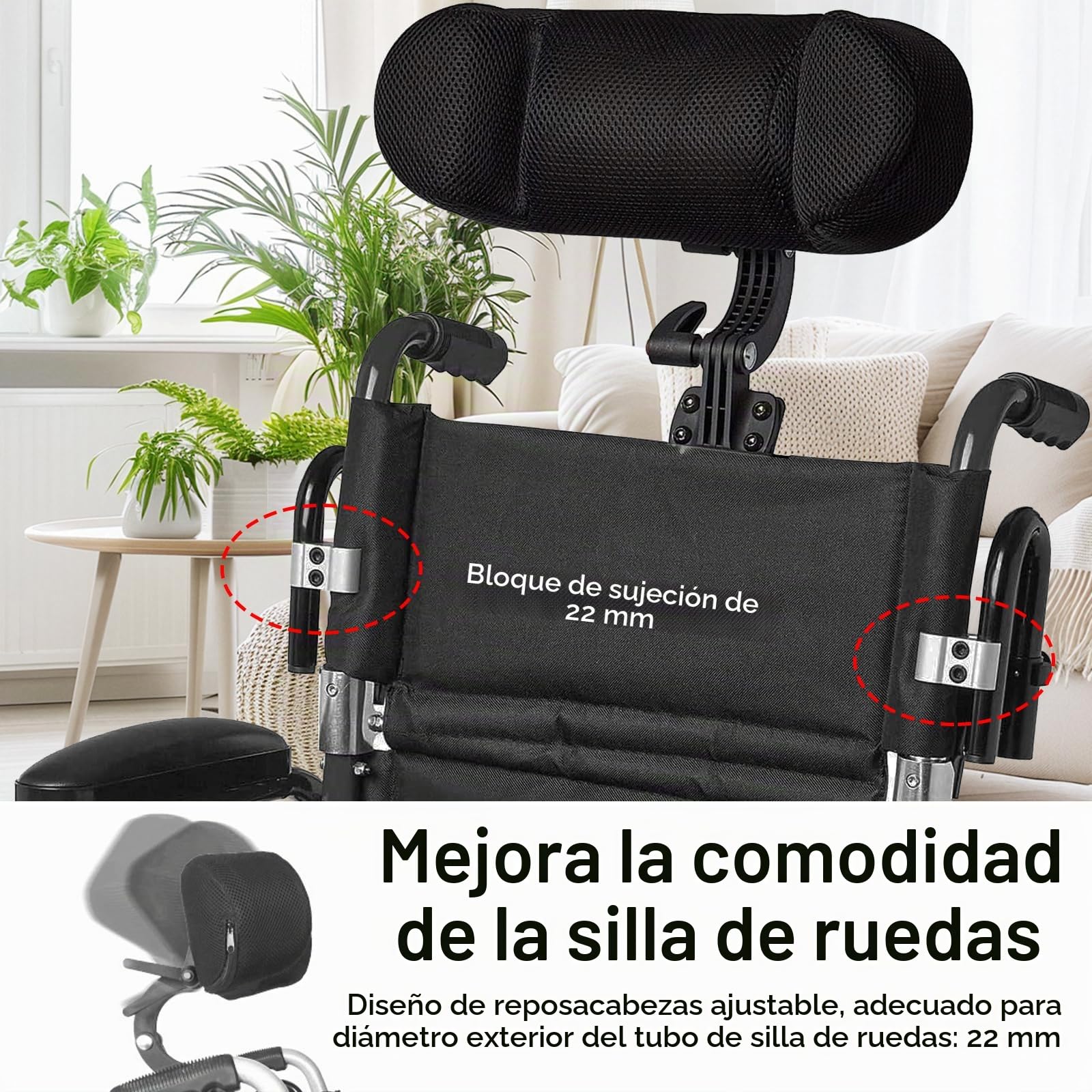 Reposacabezas Para Silla Ruedas, Accesorios Ajustables Para Sillas Ruedas Reposacabezas Soporte Cervical Altura Y ángulo Ajustables Respaldo Universal Para Reposacabezas Silla Ruedas