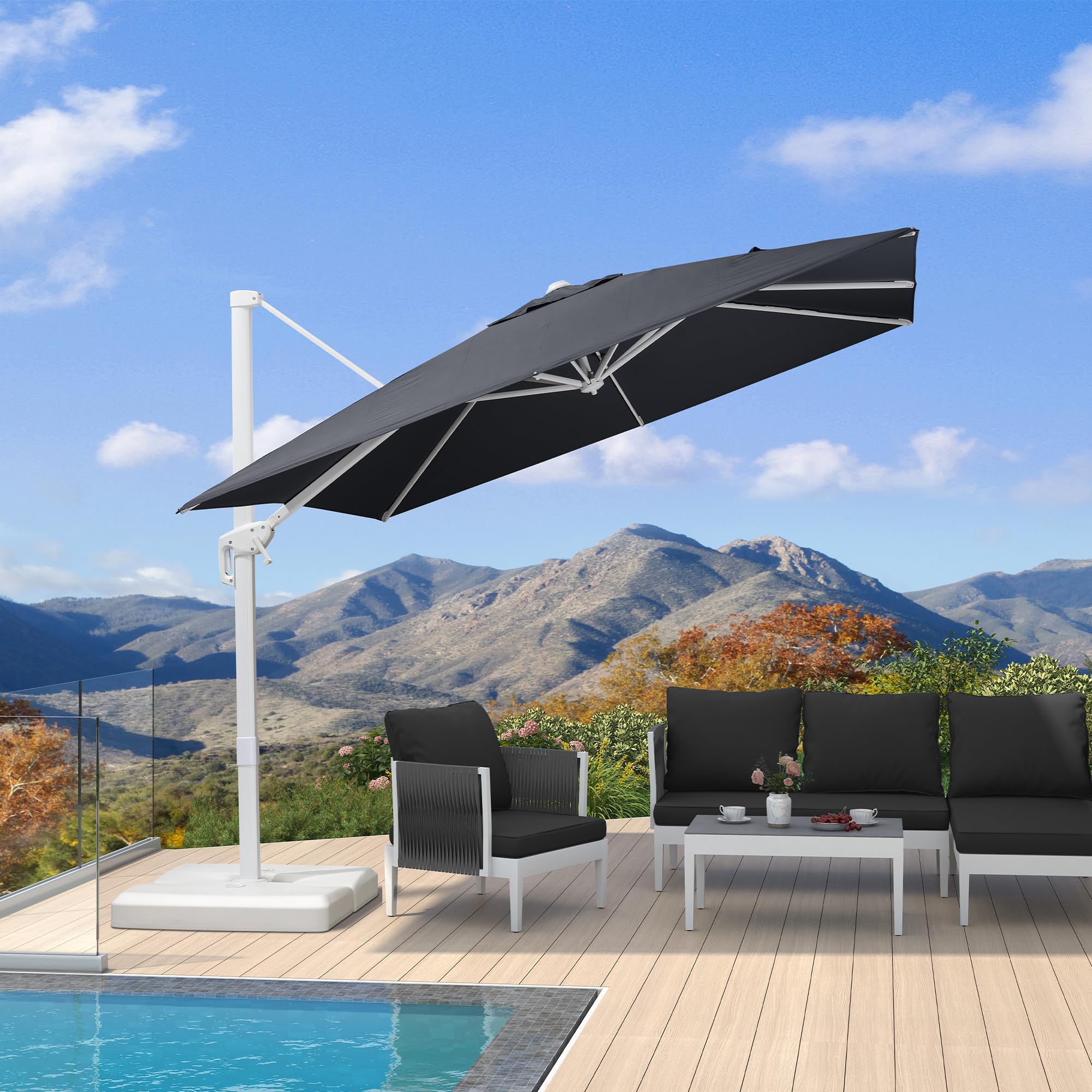 PURPLE LEAF Base per Obrellone 80 x 80 x 20 c, Da riepire con acqua o sabbia Fino a 100 kg