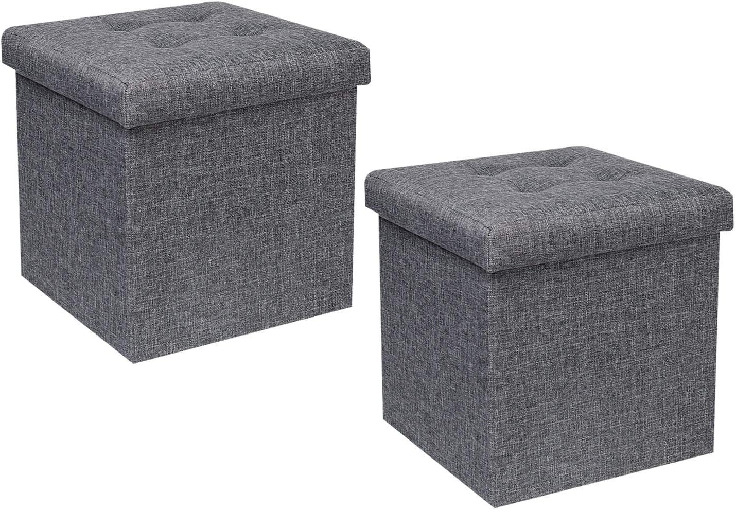 Keter Outdoor Garden Storage Seat Stool with Cushion, Graphite with