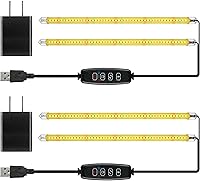 Vista 16 de iPower Tiras de luz LED de crecimiento de plantas de espectro completo con 3 modos de temporización, 10 niveles regulables, 48 LED por tubo, lámpara