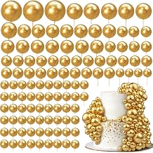 113 PCS 5 Size Ball Cake Picks Colorful Ball Shaped Cake Topper Pearl Balls Cupcake Cake Insert Topper for Birthday Party Wedding Decoration Supplies