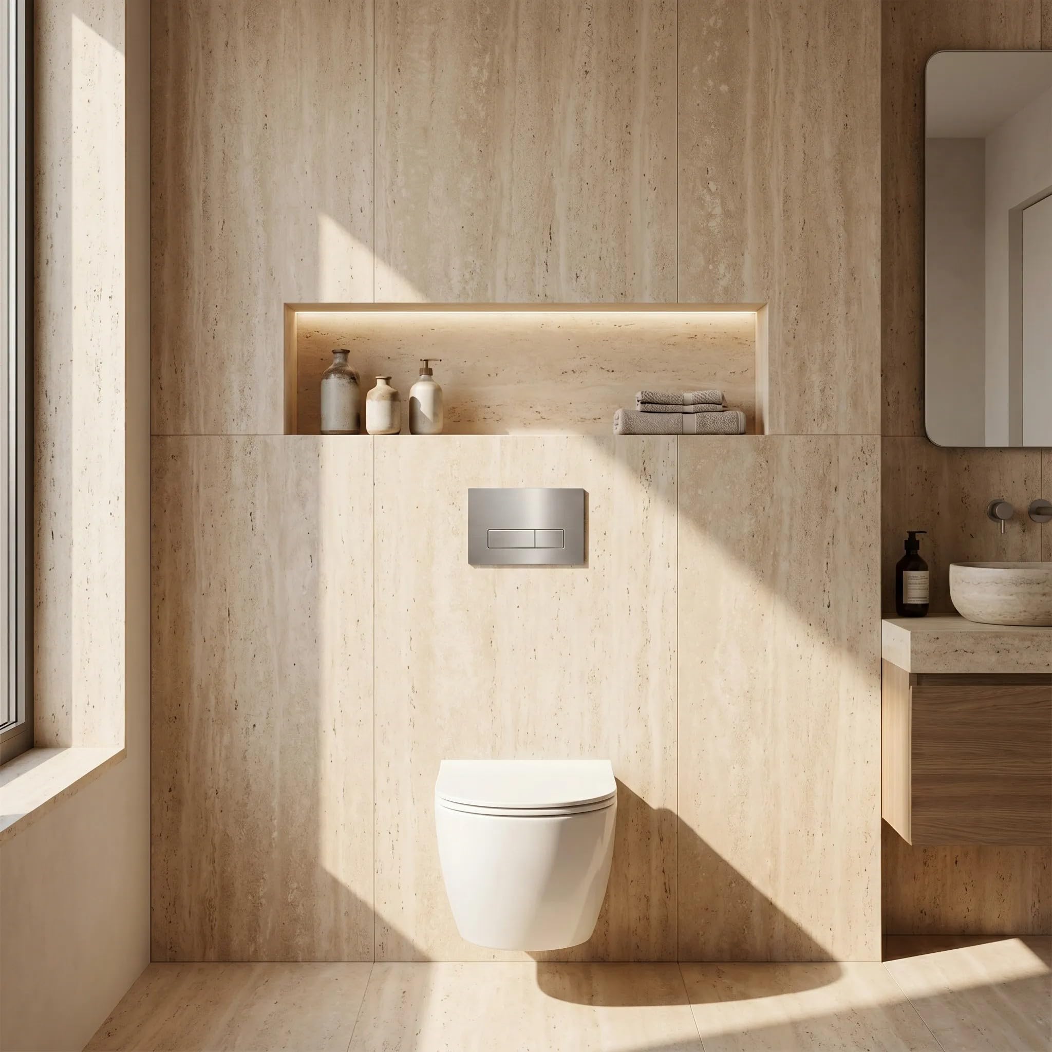 Rea - Stelaż Zestaw Podtynkowy Slim 024n Do Mis Wc Z Przyciskiem T Stal Szczotkowana - 22x35,2x106,2 cm