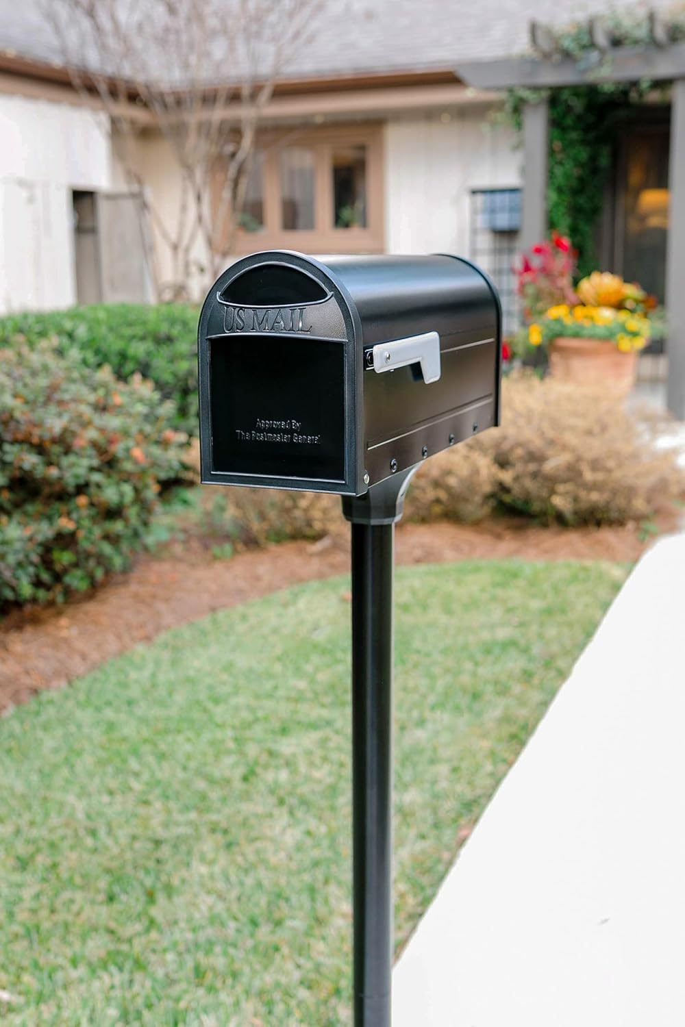 architectural mailboxes 8760b-10 carlisle postmount mailbox, medium, black