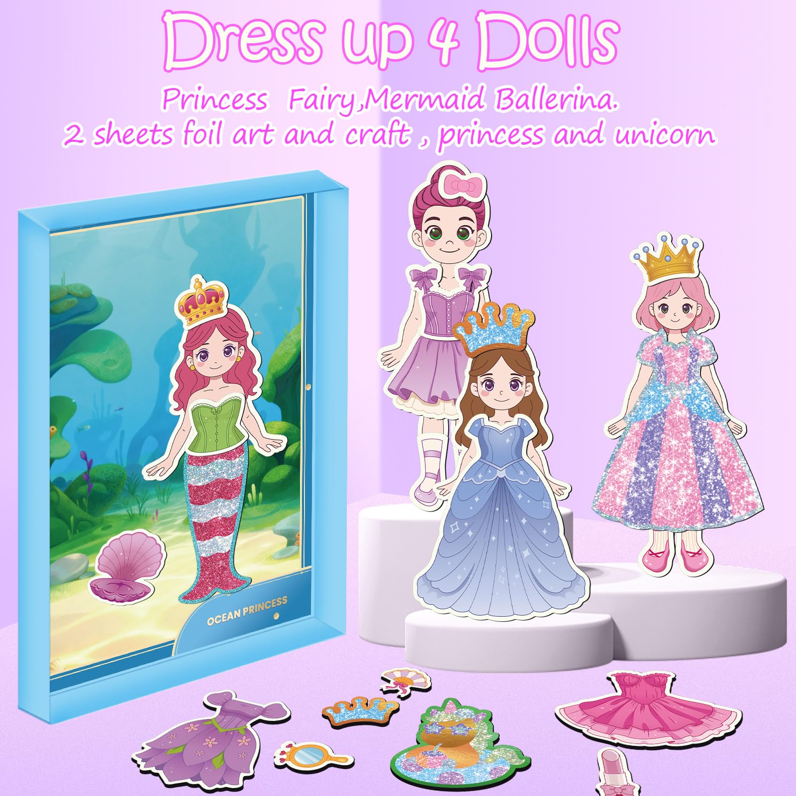 Kit De Manualidades De Arte Con Tela De Princesa, Libro Para Dibujar Y Empujar Colores, De 14,5x18,5 Cm, Para Niños Creativos