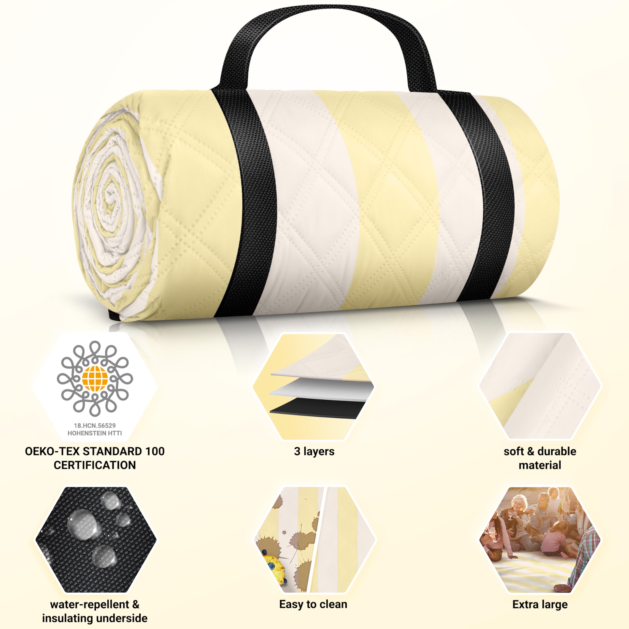 Picknickdeken 200x200 cm waterafstotend geïsoleerd - strandmat gevoerd XXL - outdoor Picknickdeken 200x200 cm waterafstotend geïsoleerd - strandmat gevoerd XXL - outdoor