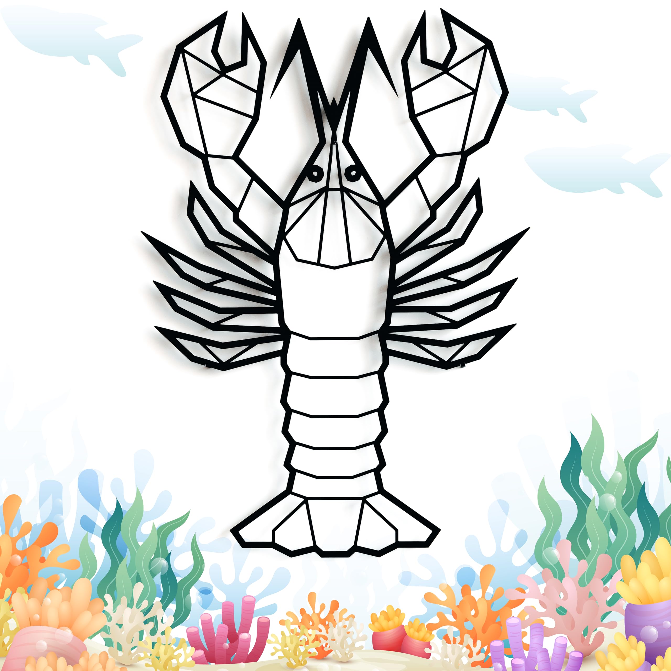 keluly Lobster Metal Sculpture Wall Ornament Decorative Item Posters, Souvenirs, Posters, Decorations, Sea Animals