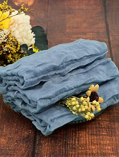 Miniatura 8 de Paquete de 60 servilletas de gasa arrugadas, servilletas de tela de algodón suave, servilletas decorativas rústicas para bodas, fiestas, mesa de