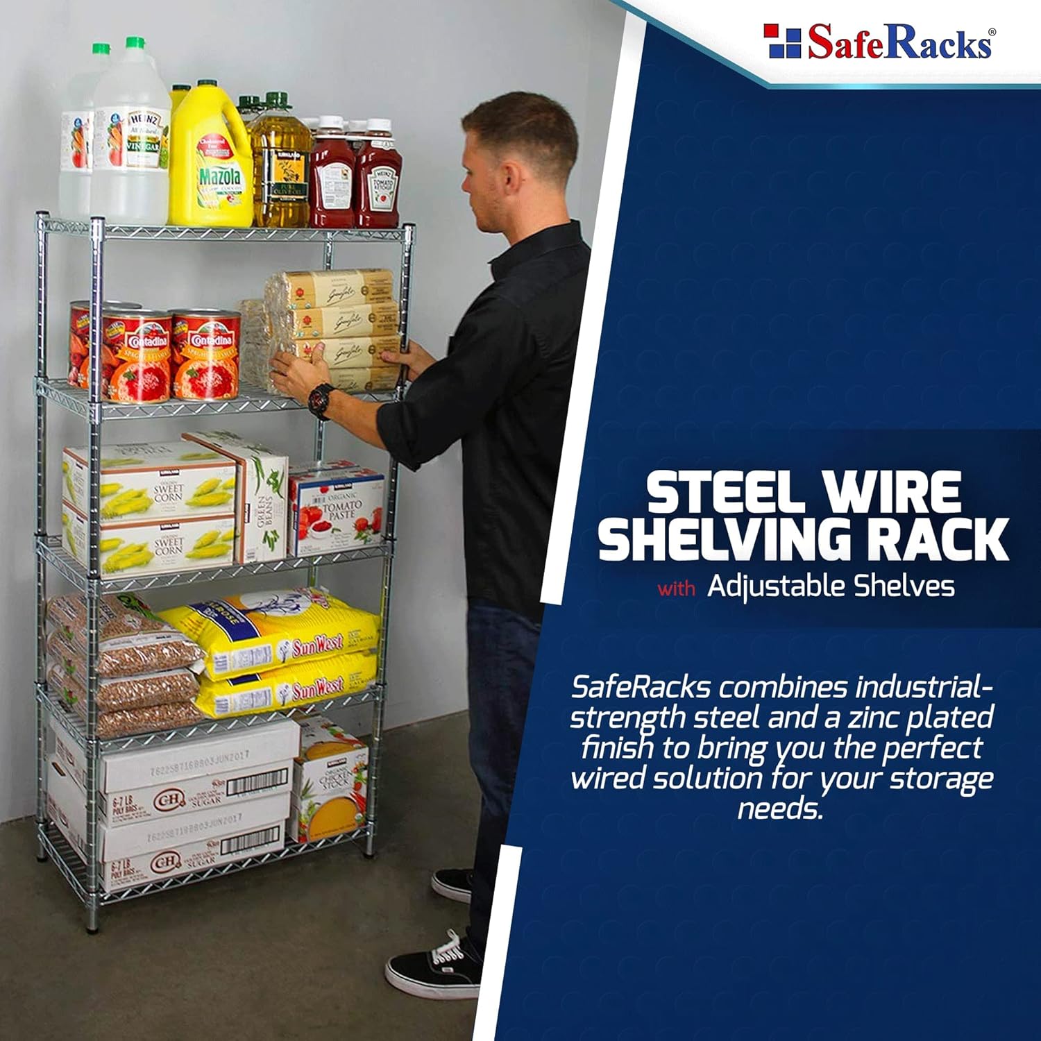 Buy SafeRacks NSF Certified Storage Shelves, Heavy Duty Steel Wire
