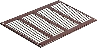 Grille d'aération marron - 400 x 200 mm - En tôle d'acier avec moustiquaire - Grille de protection contre les intempéries - Grille d'évacuation d'air
