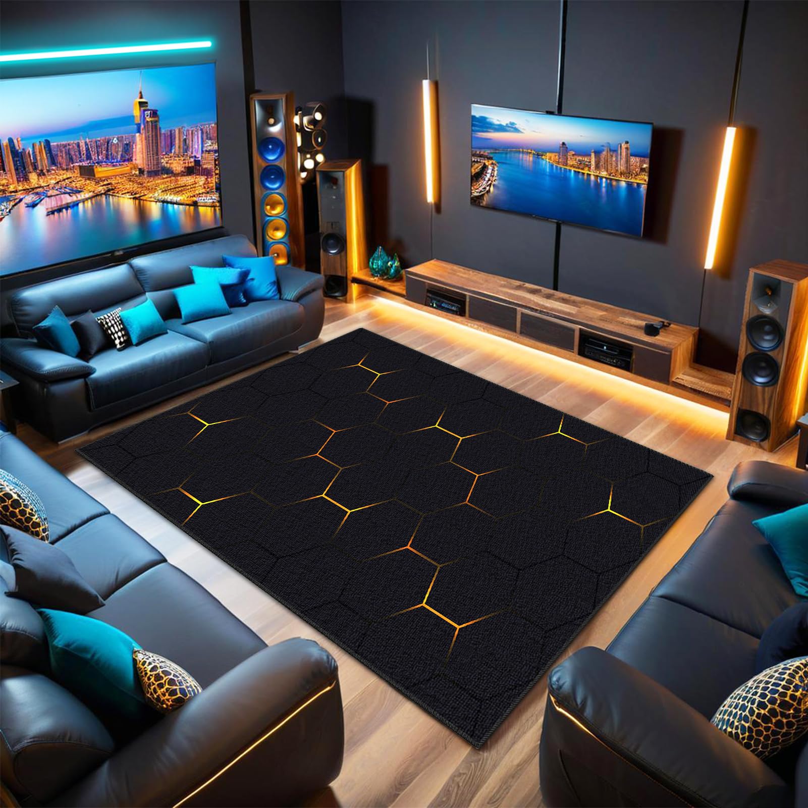 Tapis de sol gaming pour chambre et salon décoration moderne 180x210