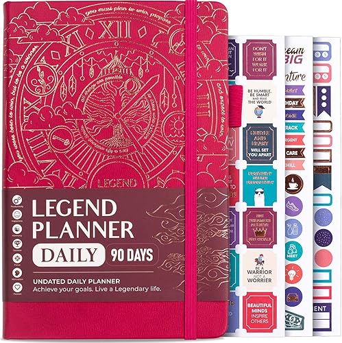 Legend Planner Diario durante 3 meses  Planificador mensual semanal y diario sin fecha para alcanzar objetivos. Organizador y diario de