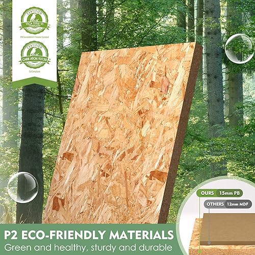 Miniatura 9 de Amunrbrek Caja de arena, muebles de caja de arena grande, muebles modernos para caja de arena para gatos con almacenamiento, gabinete lateral