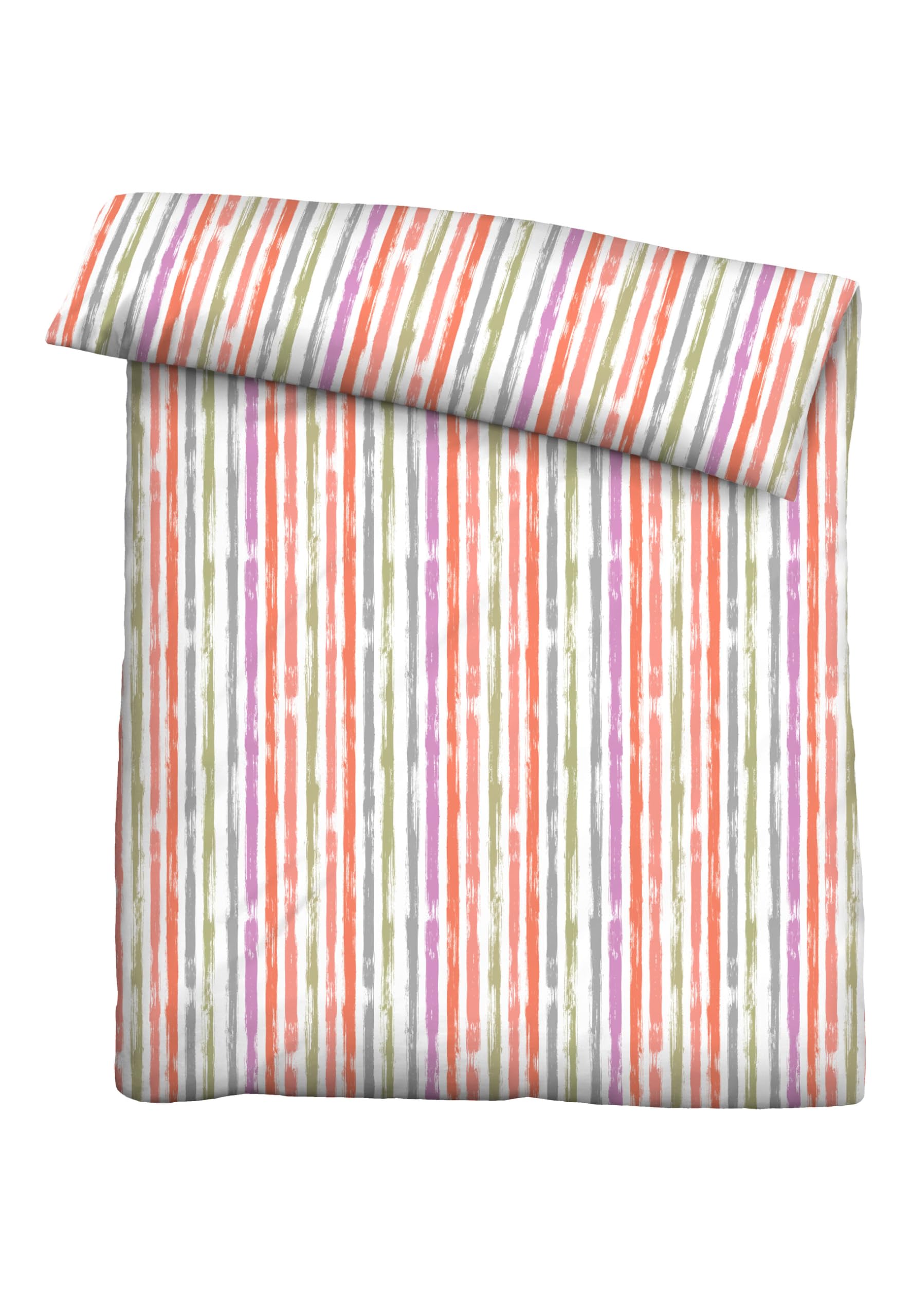 Bettwäsche Baumwoll Seersucker 0020372 LÄNGSSTREIFEN 1x 155x220 cm + 1x 80x80 cm, rot