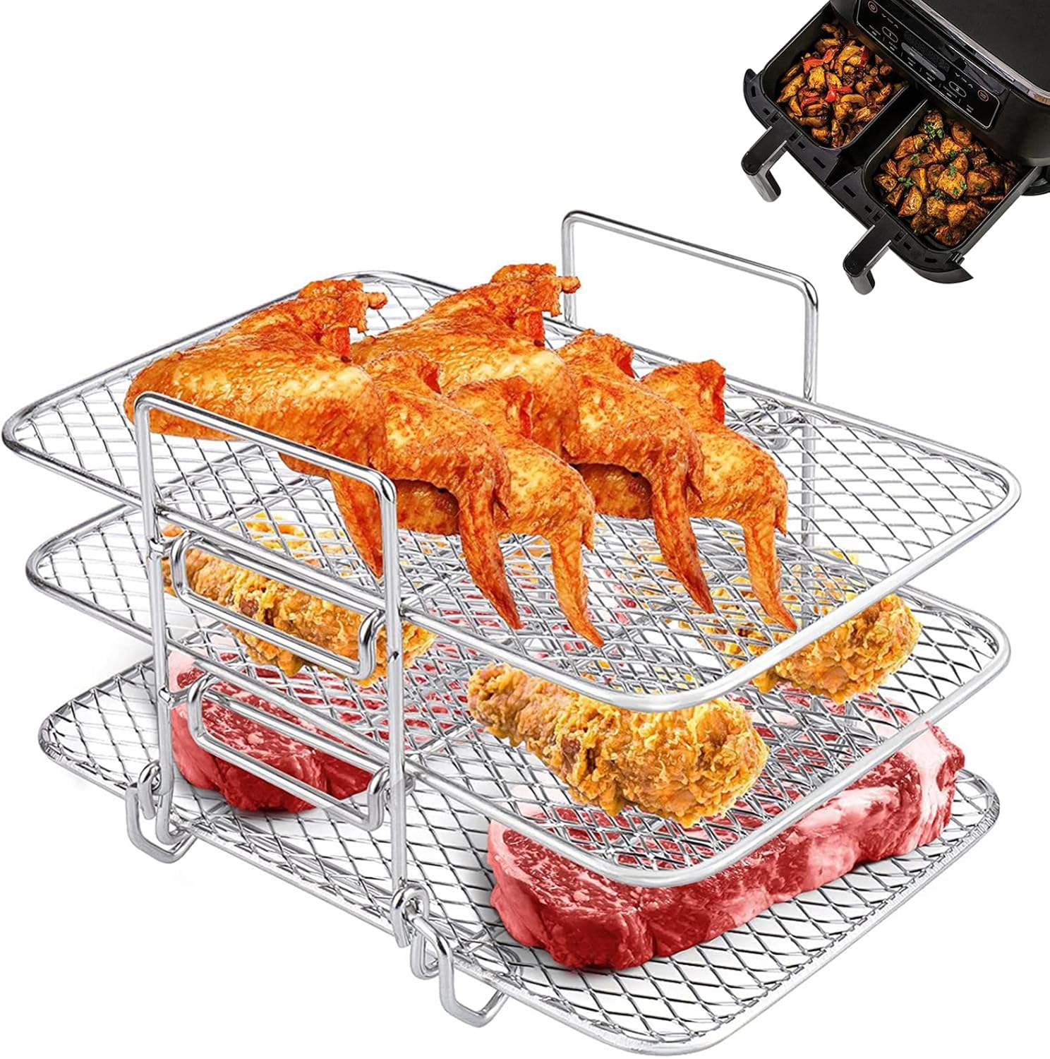 3Tier Air Fryer Rack Compatible with Ninja DZ201/DZ401/AF300UK/AF400UK