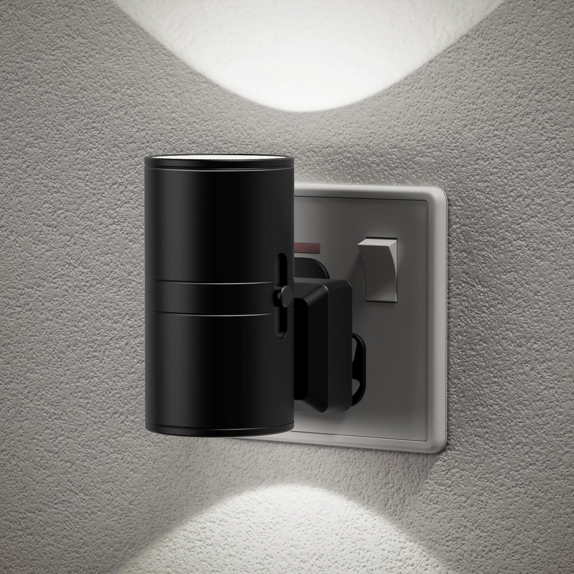 JandCase Night Light Plug in Wall, Dusk to Dawn Sensor, Dimmable Nightlight 0-100LM, Cool White 6000K