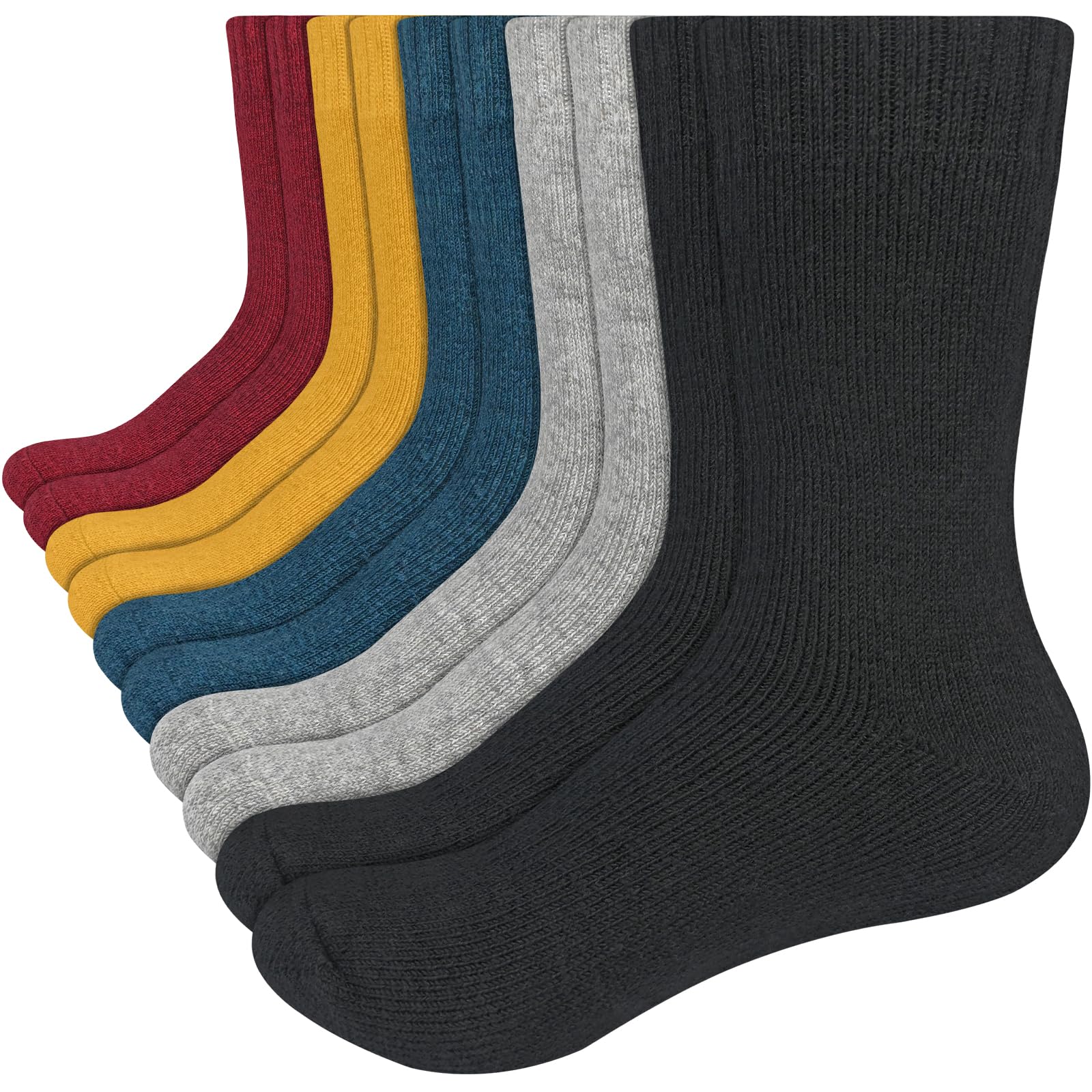 ouhos 5 Pairs Kids Boys Girls Merino Wool Thermal Funny Cat Socks Winter Thick Warm Cosy Black Walking Hiking Socks Novelty Animal Socks for Kids