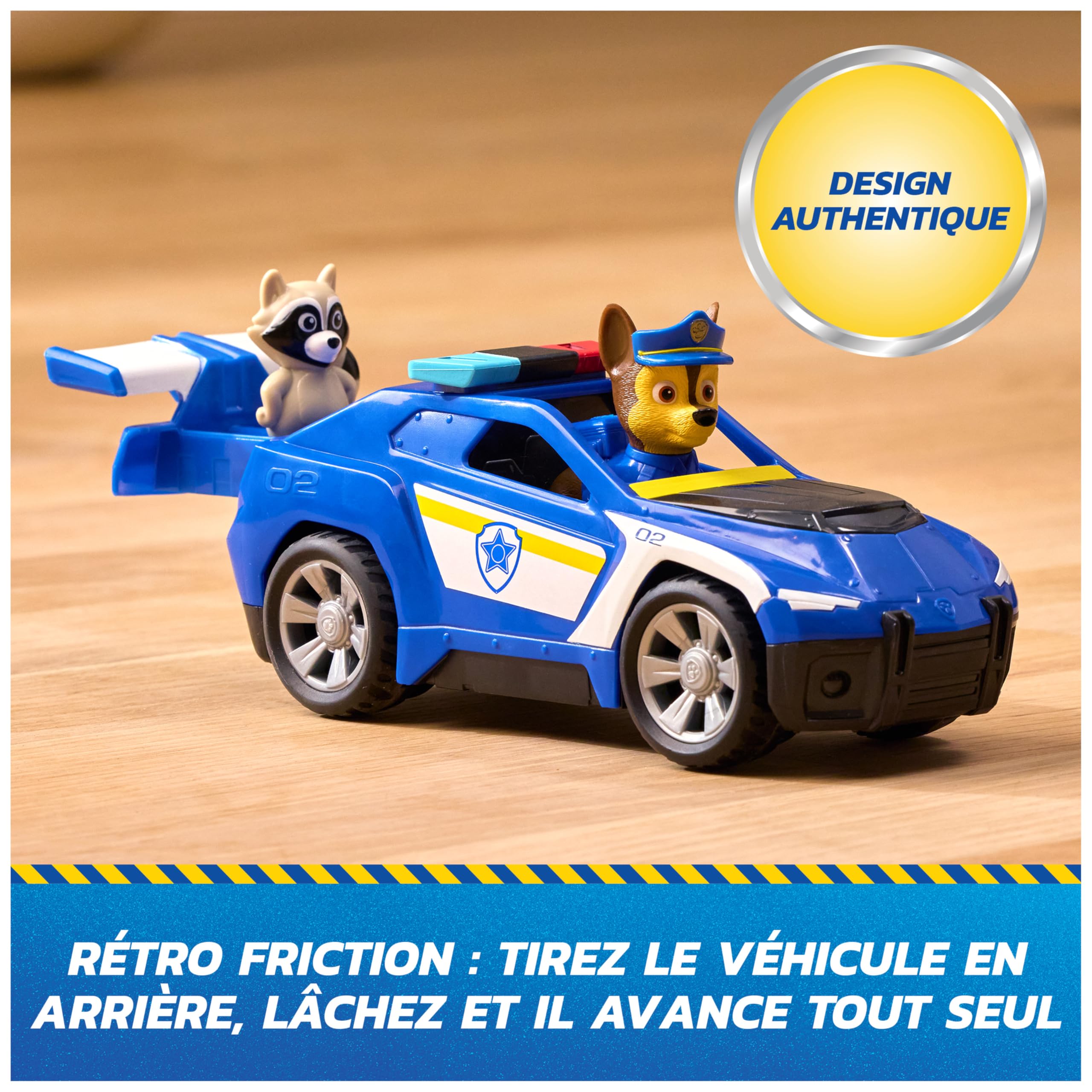 Paw Patrol - Pat Patrouille - Véhicule Figurine Chase Search & Rescue Mission Détectives - Voiture Figurine À Collectionner - Pat Patrouille Jouet - Voiture Enfant - Jouet Enfant 3 Ans Et +