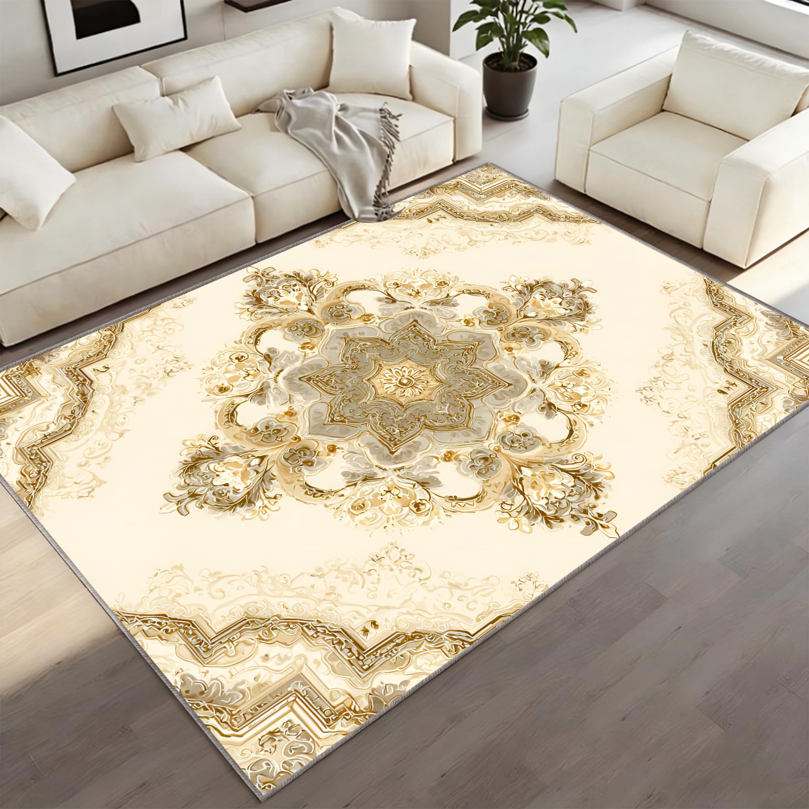 BEQUTIY Boho Farmhouse Carpet 180 x 240 cm, Native American Area Rugs, Aztec Rug for Fireplaces Machine Washable Non Slip Rugs, for Dining Room kids Room Fireplaces