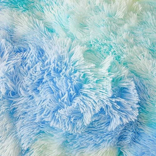 Miniatura 172 de Juego de funda de edredón rosa esponjosa tamaño Queen – Juego de ropa de cama de felpa de pelo sintético rosa de 3 piezas