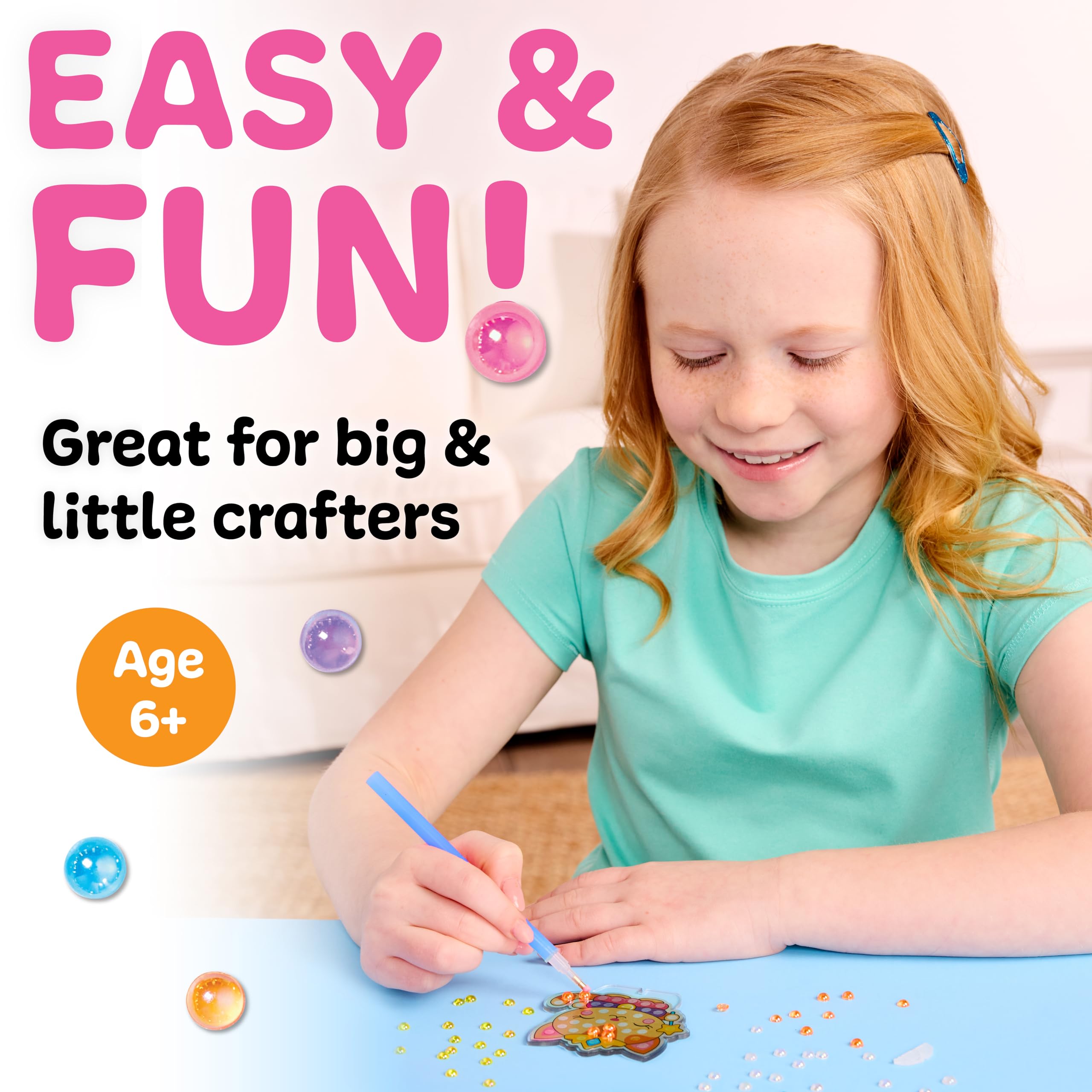 Creativity for Kids Bubble Gem Art: amigos de perlas, kits de manualidades para fiestas de discoteca, artes y manualidades para niños de 6 a 8 años, juguetes para niños y regalos de unicornio para