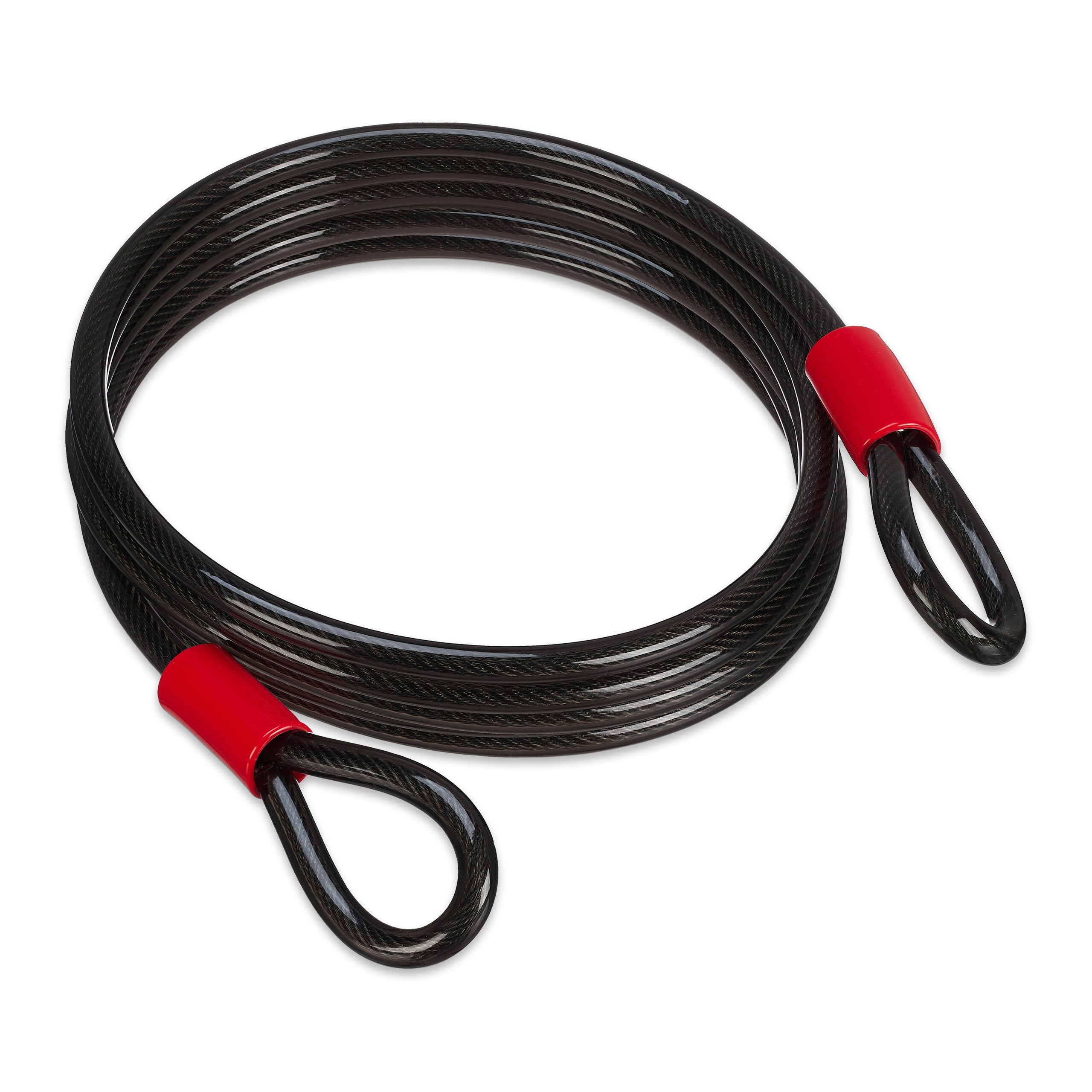 Relaxdays Schlaufenkabel, ummanteltes Stahlseil mit Ösen, Ø 12 mm, Fahrrad, Motorrad, Gartenmöbel, Größenwahl, schwarz