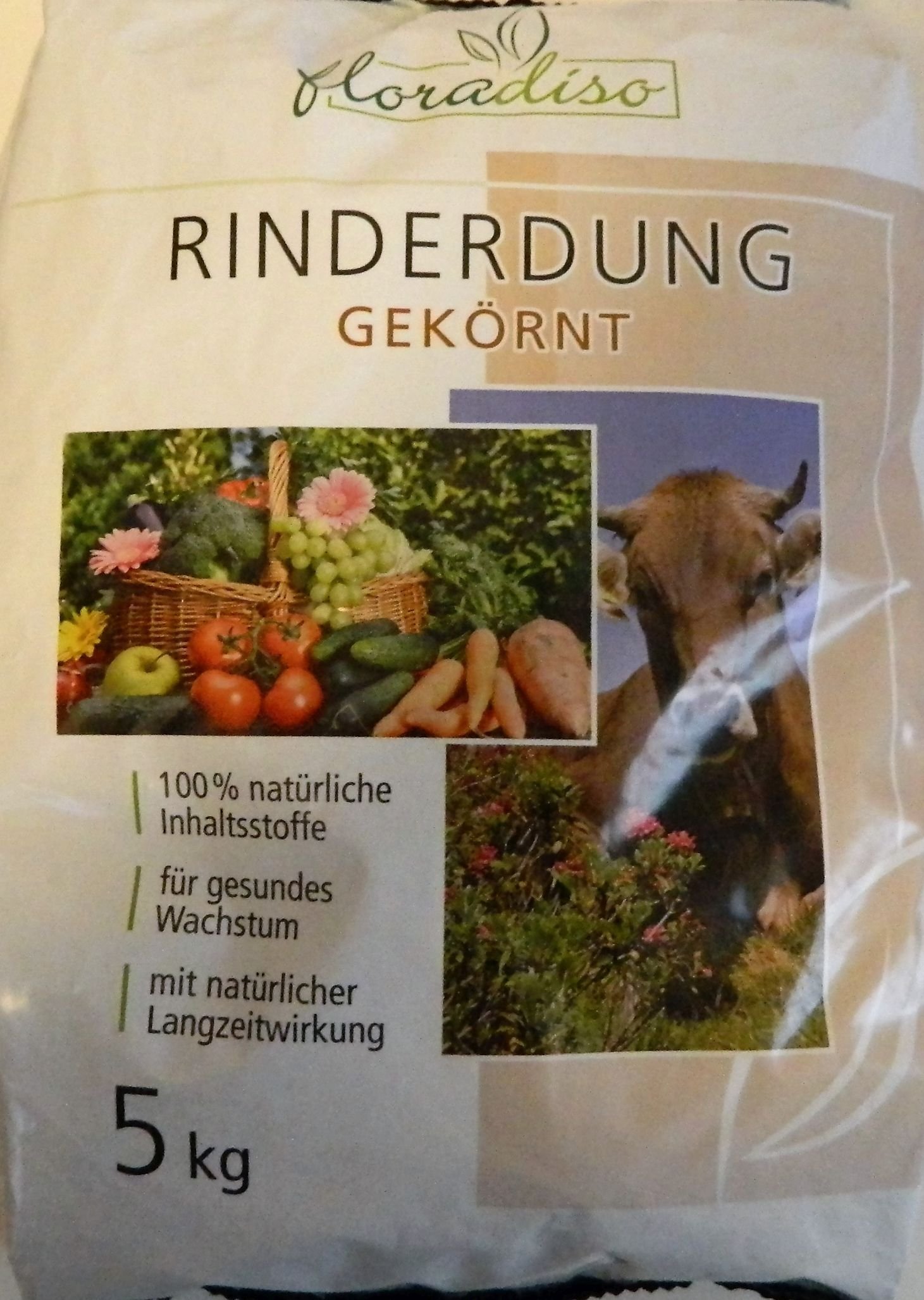 Rinderdung  organischer Naturdnger aus reinem Rinderstallmist, schonend  getrocknet und pelletiert, fr Gemse-, Obst- und Zierpflanzen : Amazon.de:  Garten