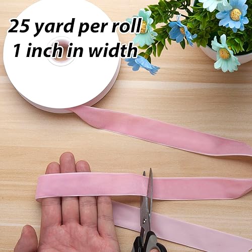 Miniatura 70 de Cinta de terciopelo caqui, cinta de terciopelo dorado vintage de 5/8 pulgadas x 25 yardas, cintas finas para adornos de árbol de Navidad, envoltura