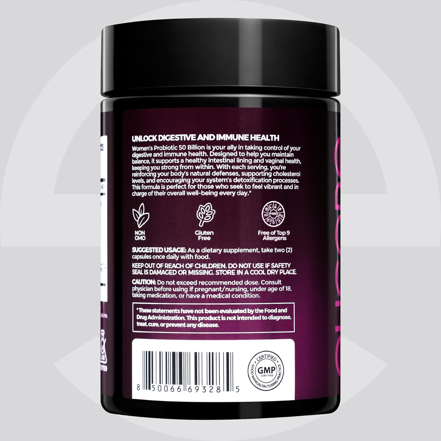 Probiotics for Women 50 Billion CFU - Lactobacillus for Digestive & Vaginal Health - Non-GMO, Gluten-Free Blend with MAKTREK Bi-Pass Technology - Vaginal Probiotics - 60 Veg Capsules - Image 6