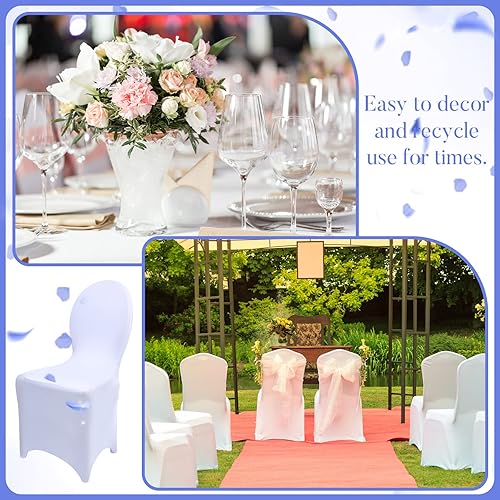 Miniatura 6 de Macarrie 60 fundas para sillas de boda, fundas para sillas de asiento de boda, fundas de elastano para sillas plegables, de poliéster, elastano,