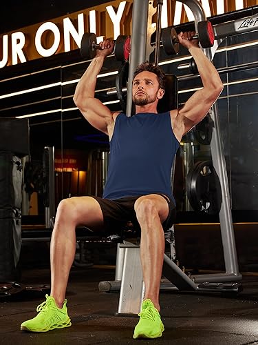 Miniatura 4 de TACVASEN - Camisetas sin mangas para hombre, de secado rápido, con protección solar UPF 50+, para gimnasio y entrenamiento