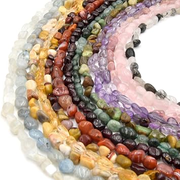 Pebble Gemstone Beads | Natural Semi-Precious Nugget Gemstone Beads Aquamarine