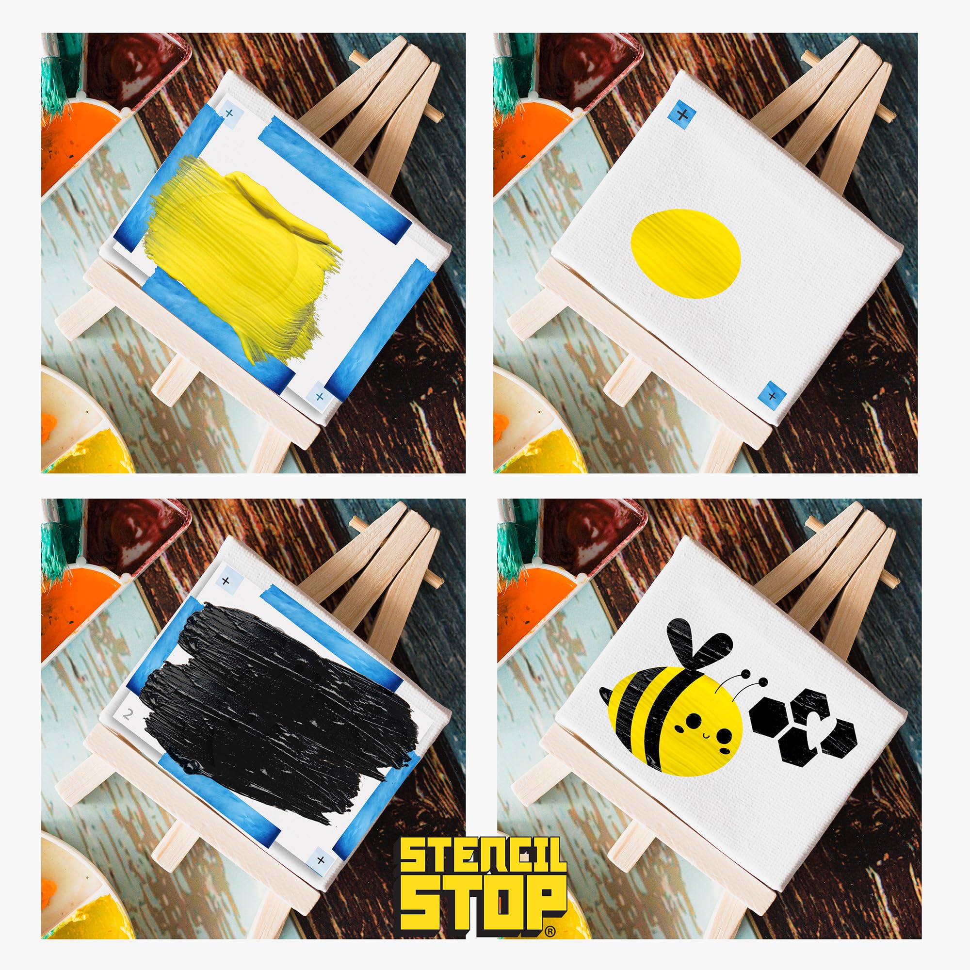 Stencil Stop Szablony do malowania w sprayu – spersonalizowane szablony do logo, firm, zdjęć – tworzywo sztuczne Mylar 14 mm
