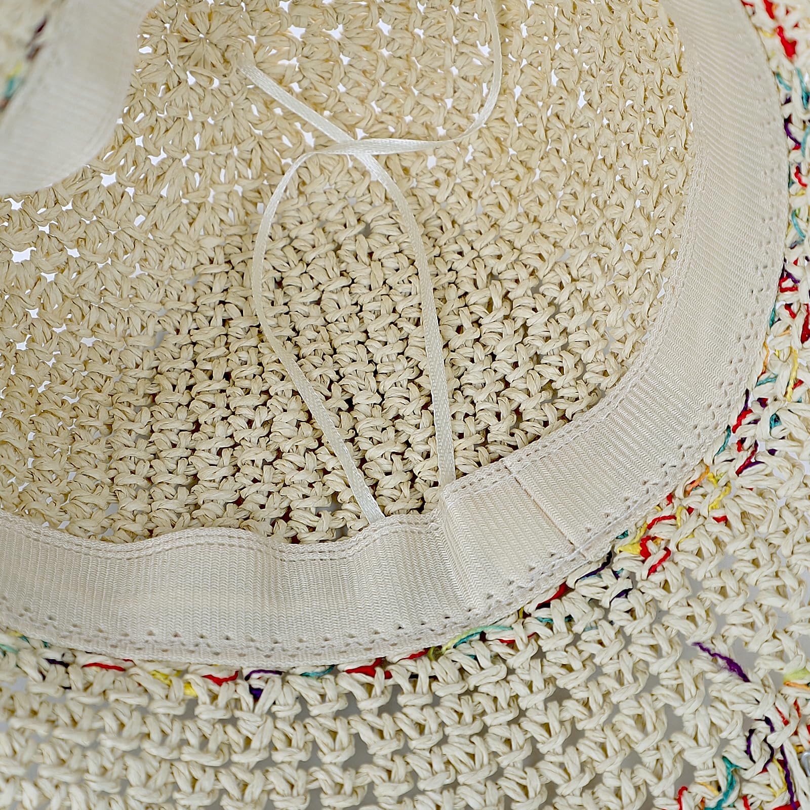 TINAYAUE Cappello di paglia da donna, per la spiaggia, traspirante, pieghevole, elegante cappello da pescatore, leggero, protezione UV, per il tempo libero, regolabile, per adulti, bambini