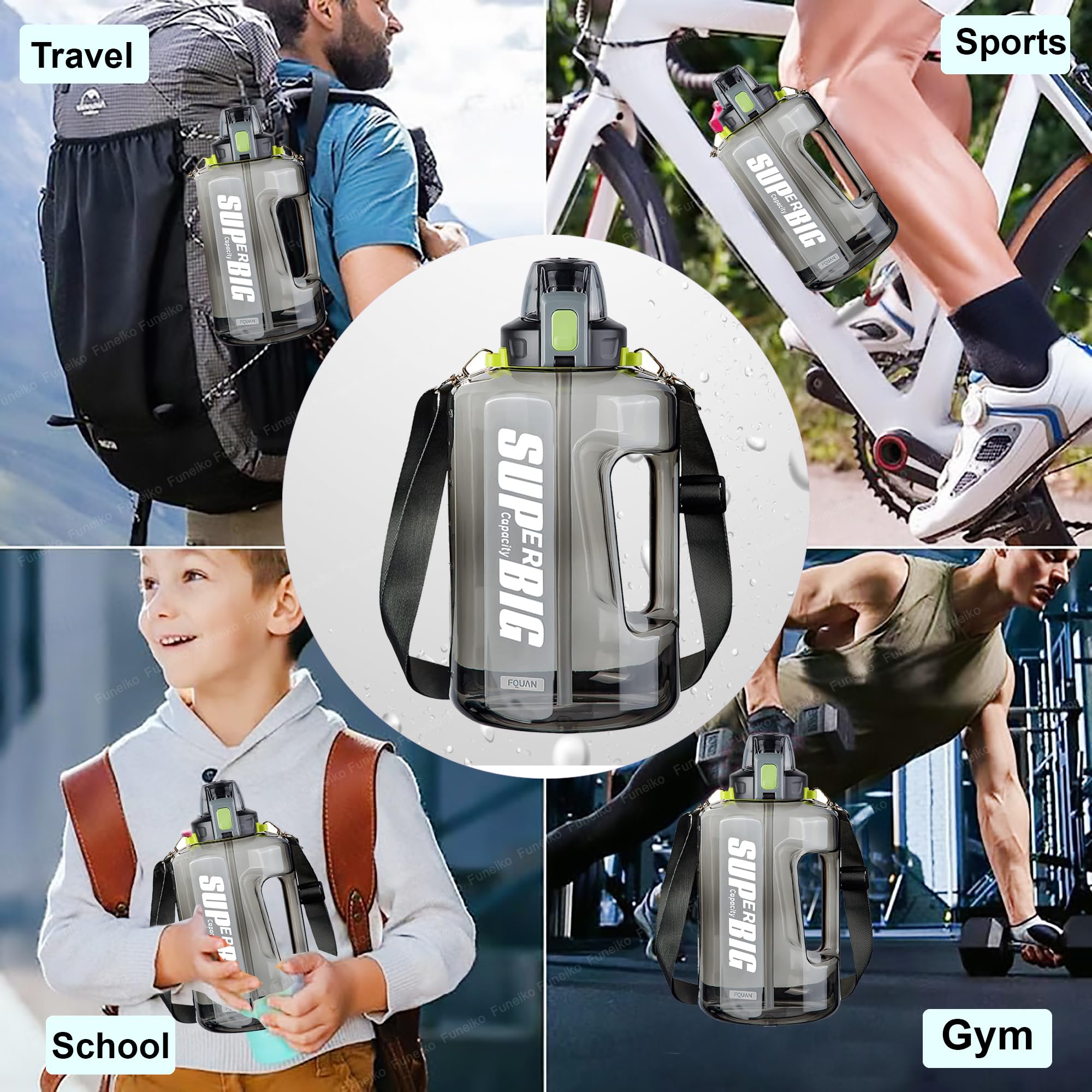 Large 1.5L Protein Shaker Bottle - BPA Free -7