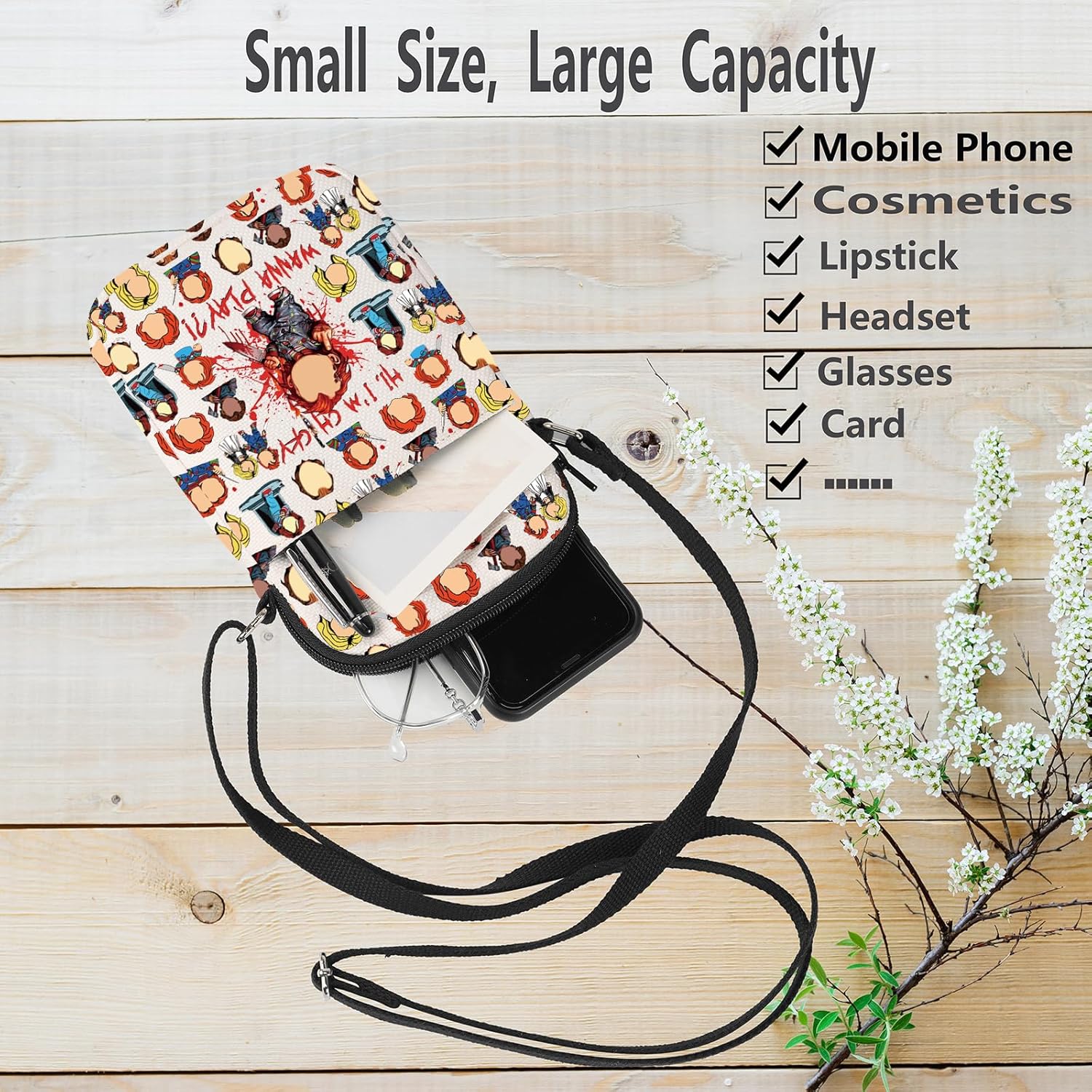 WZMPA Killer Doll Bride Fans Crossbody Bag Horror Gift Wanna Play Don't Call Me Sweetie Shoulder Bag Evil Doll Merchandise - Image 7