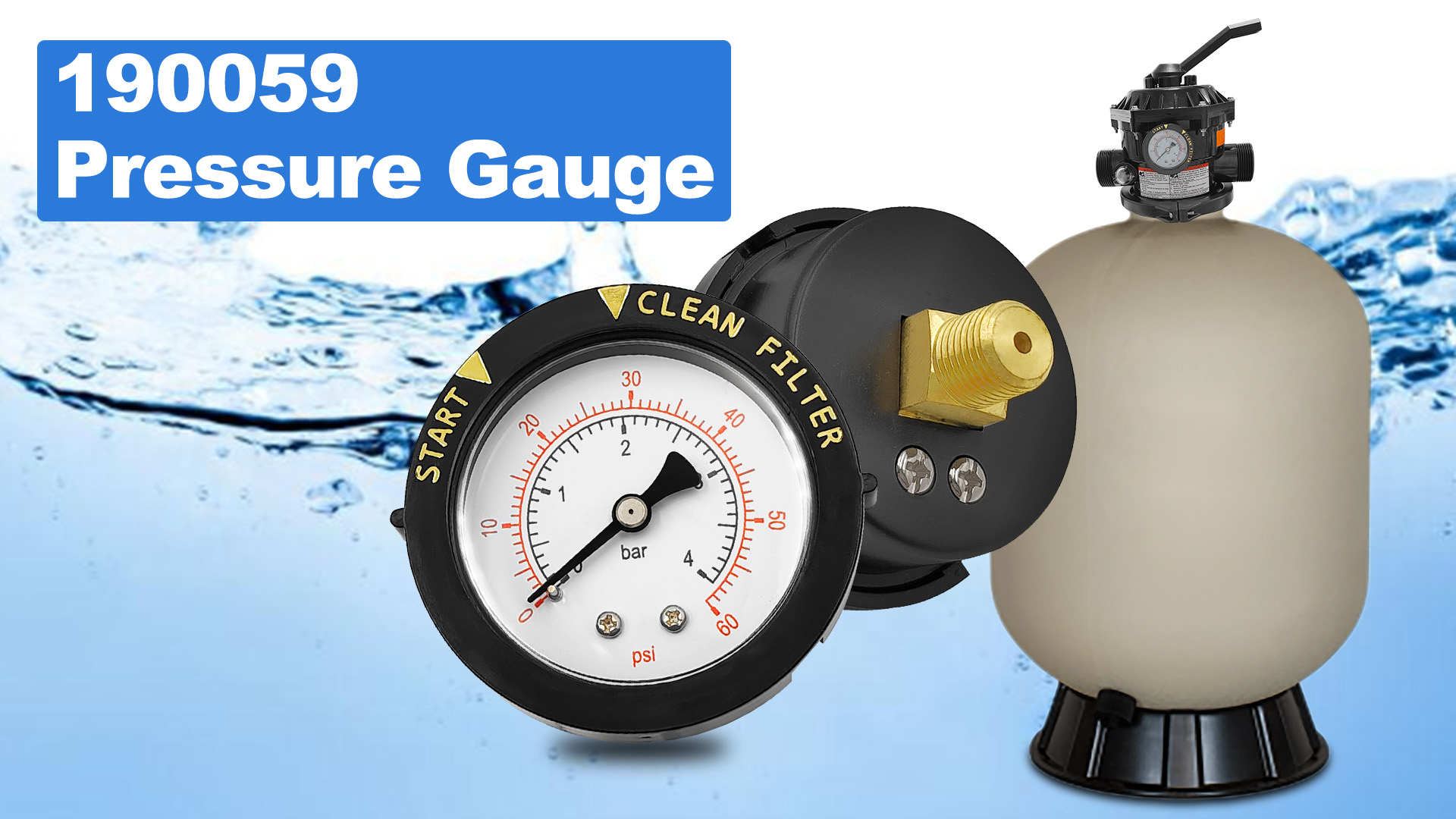 Amazon.com: 190059 Rear Mount Pressure Gauge, Compatible with Star