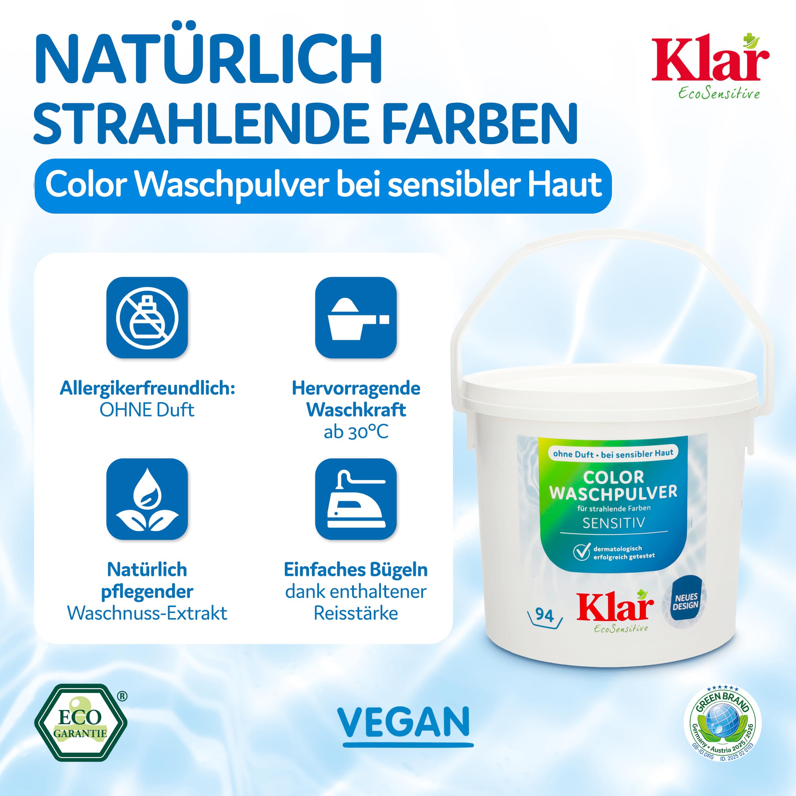 Klar Lessive concentrée pour couleurs sans parfum 4,75 kg