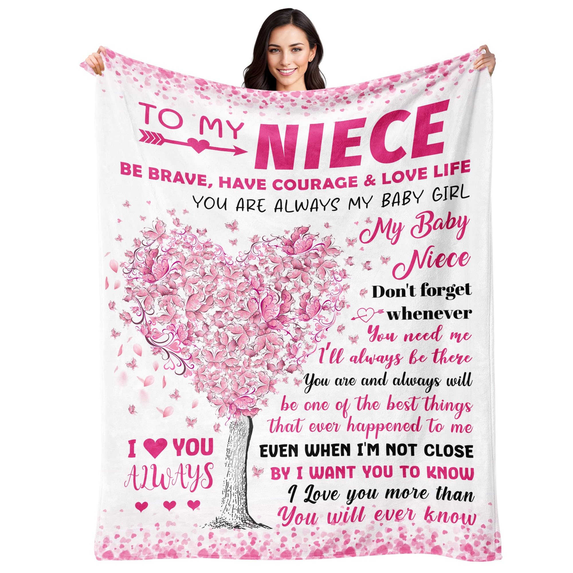 BAOERN Niece Gifts from Auntie - Niece Birthday Gifts - Christmas Graduation Present for Nieces - Gift for Teen Girls & Kids - Teen Girl Gift Trendy Stuff - to My Niece‘s Blanket 50"x60"