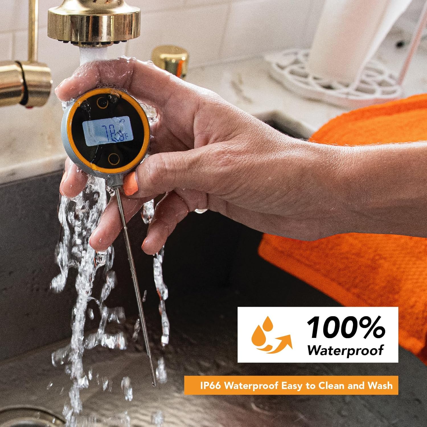 ChefsTemp Pocket Pro 1-Second Instant Read Digital Meat Thermometer Rechargeable for Grilling, Food, BBQ, Kitchen Cooking, Oil Deep Frying & Candy (Lime Zest)