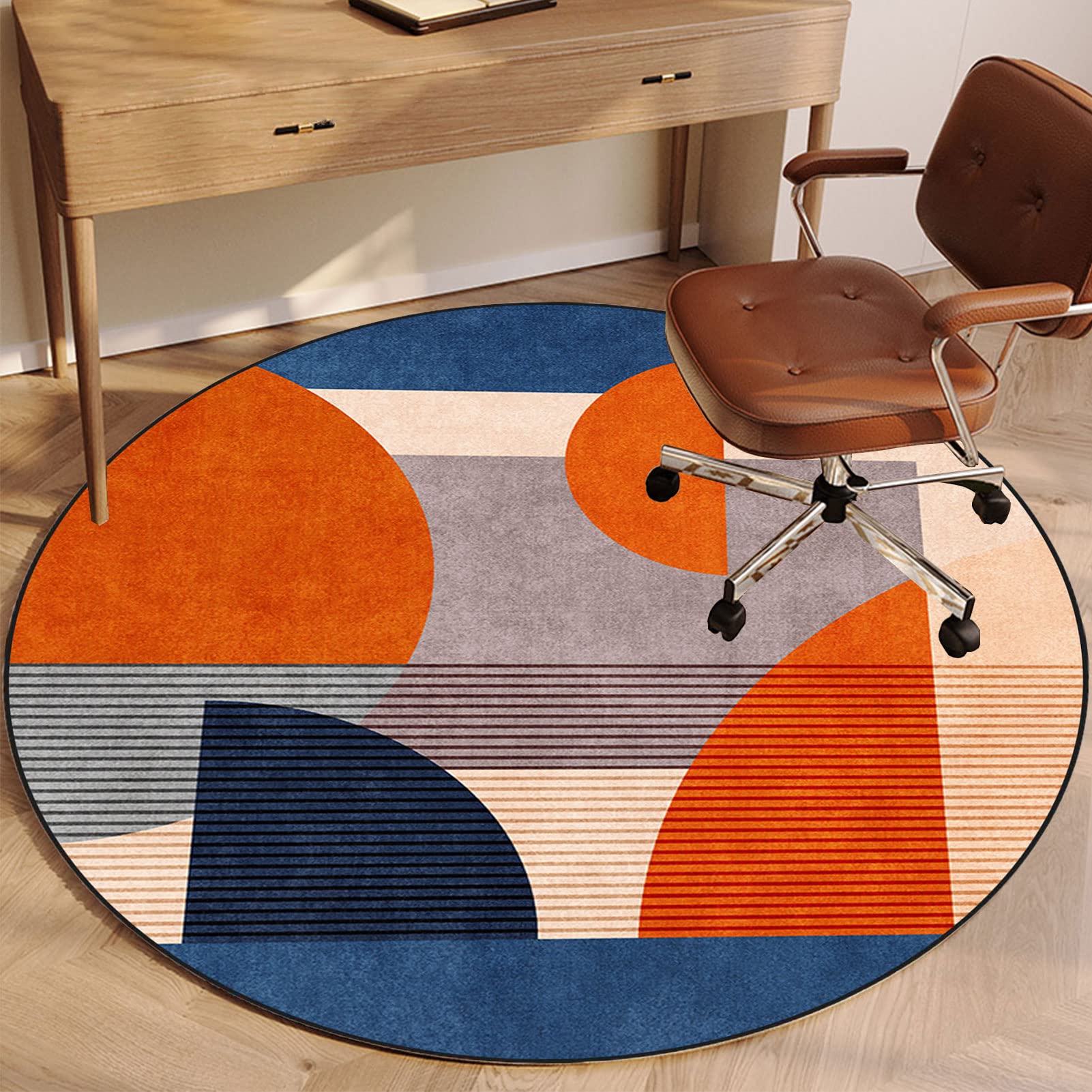 EYZO Chair Mat Round 90 cm - Office Chair Mat For Carpet And Hardwood Floor Gaming Chair Mat - Floor Protector Mat Carpet Protector Chair Mat - Decorate Office, Living Room, Bedroom, Gaming Room