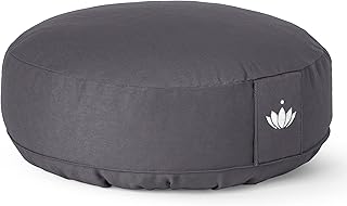 Lotuscrafts Poduszka do jogi, bardzo niska, wysokość siedziska 10 cm, nadaje się do prania, poduszka do siedzenia z wypełnieniem orkiszu, certyfikat GOTS