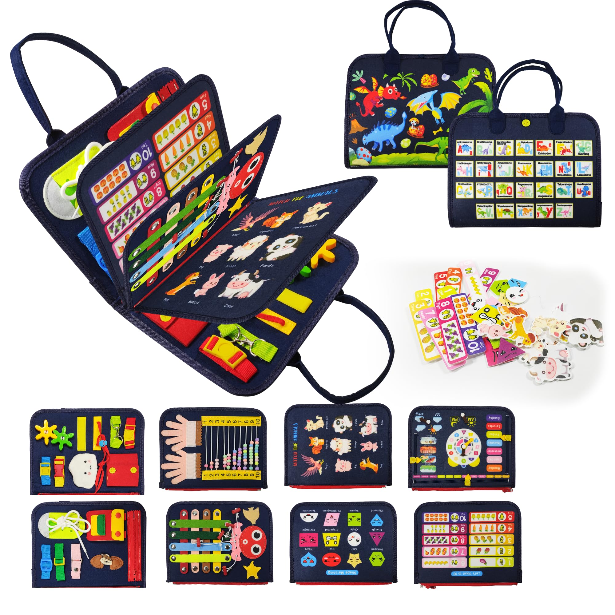 LearnToy Montessori Busy Board für Jungen 3-5 Jahre – Feinmotorik-Spielzeug mit Auto/Flugzeug-Elementen, Sensorikbox & Reisespielzeug für Kleinkinder (Geschenkidee) — image 1