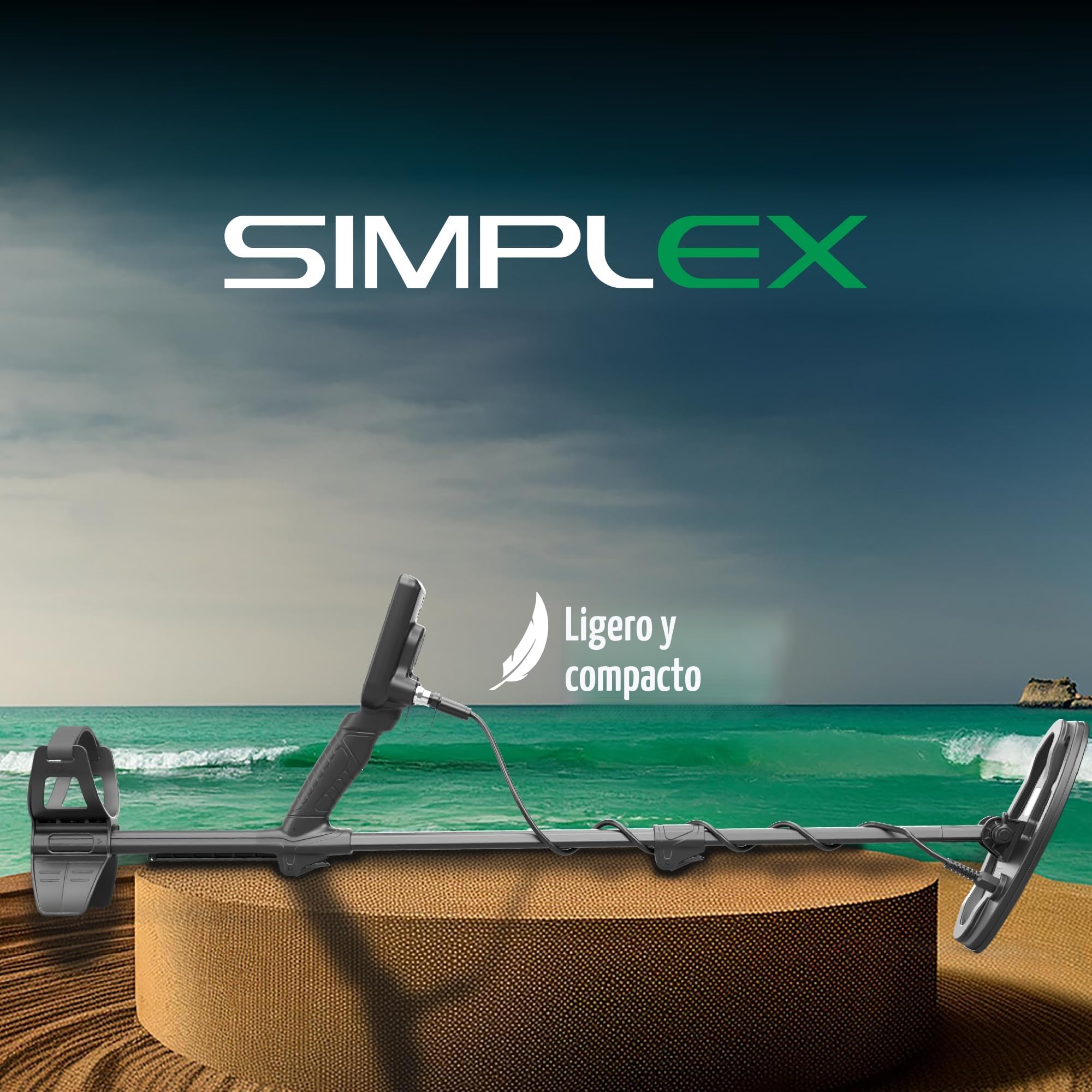 Nokta Simplex Lite - Detector de metales con bobina de búsqueda DD impermeable de 24 cm, vibración para detectar bajo el agua, playa y todos los modos de búsqueda de metales